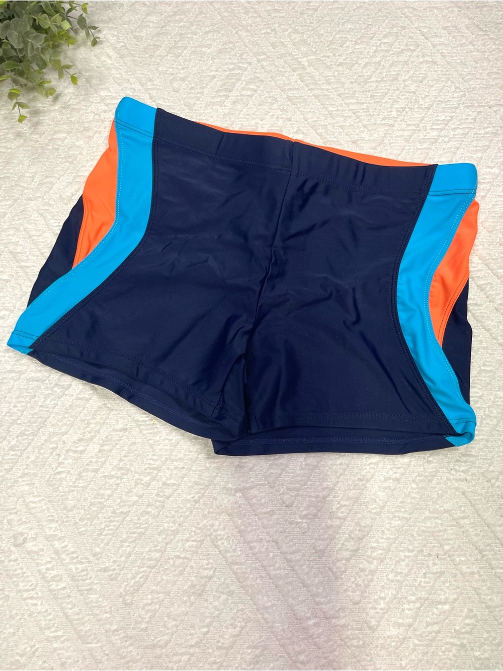 Arcweg Men's Colorblock Swim Shorts Blue and Orange Size Small